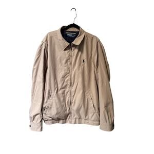 Polo Ralph Lauren Bi Swing Jacket XXL Beige Full Zip Bomber Harrington Pony